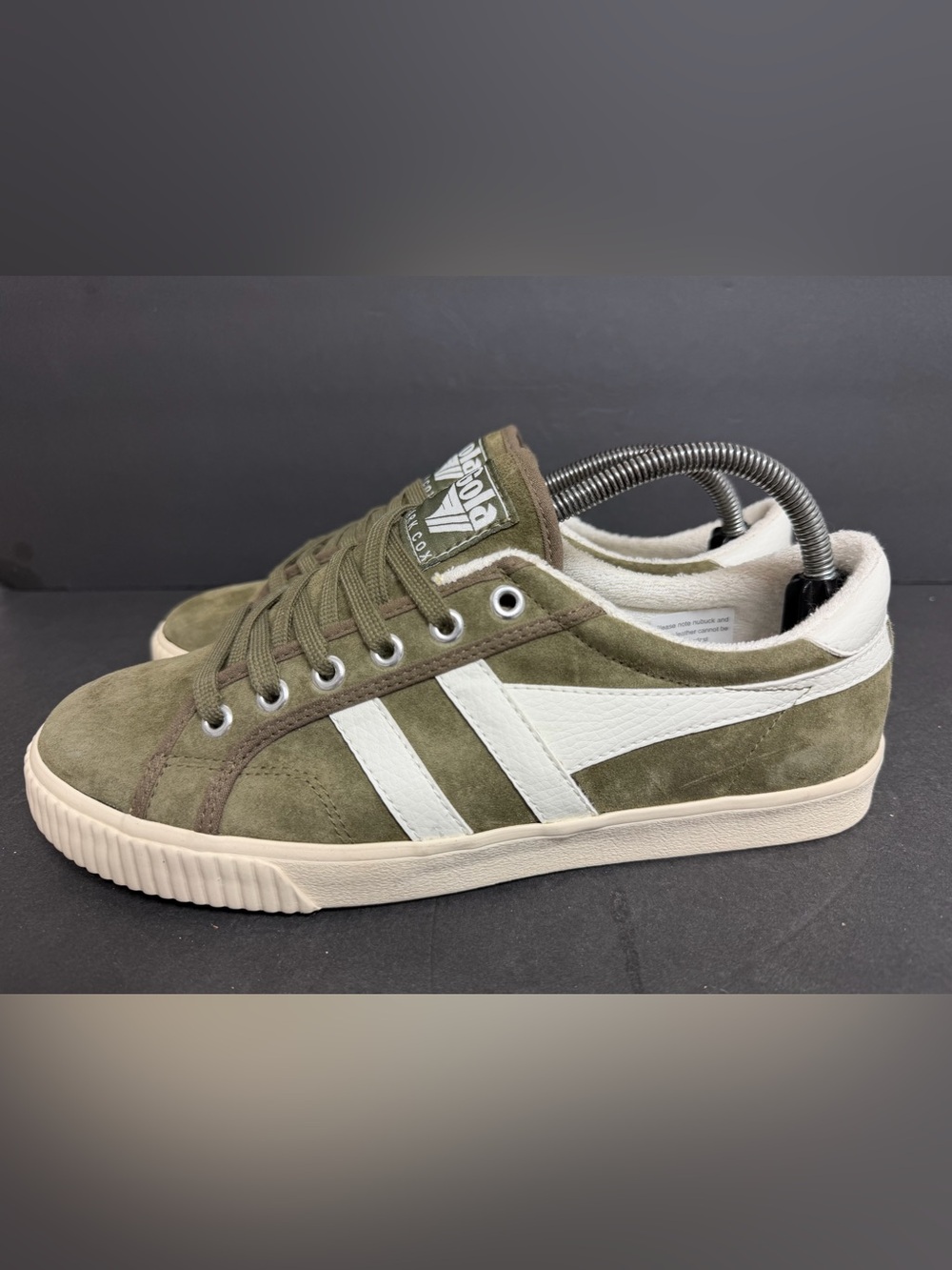 NEW Gola Women's Mark Cox Lace-Up Sneakers Off-White/Khaki SIZE 10